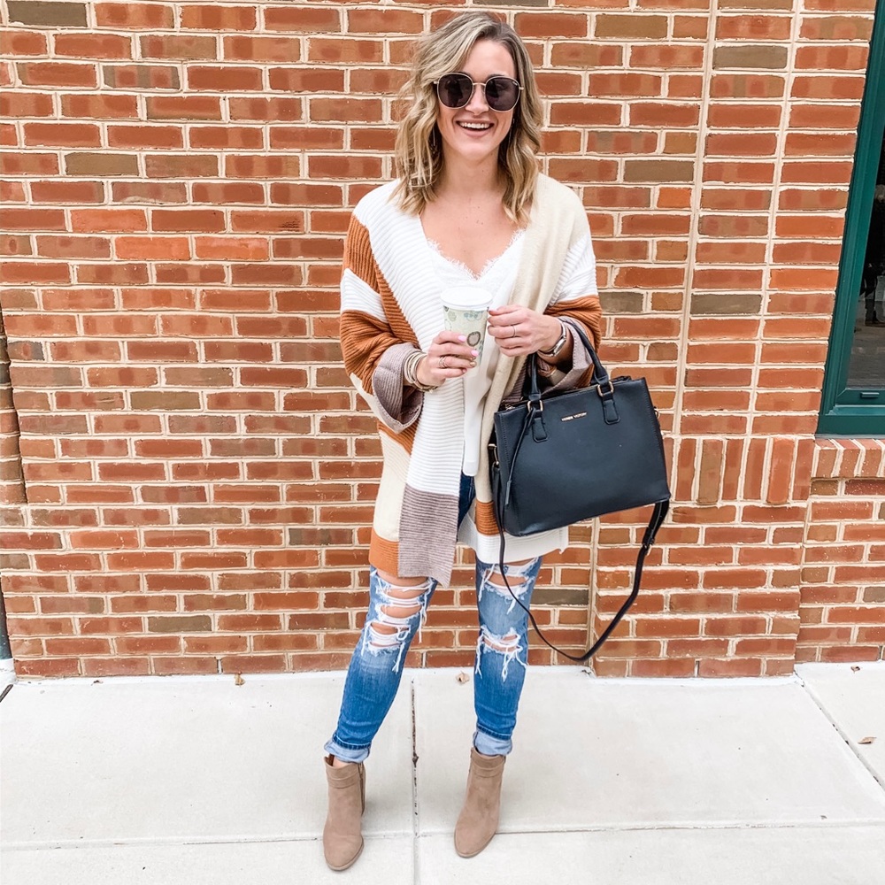 Oversized Colorblock Cardigan